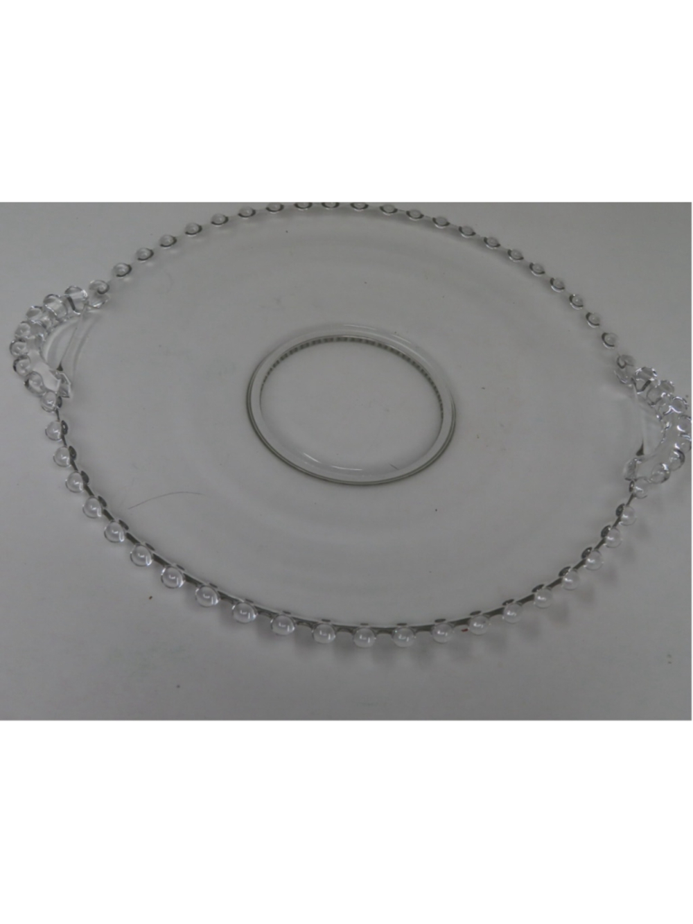 Imperial Glass Candlewick Clear 9.5" Double Handle Serving Tray